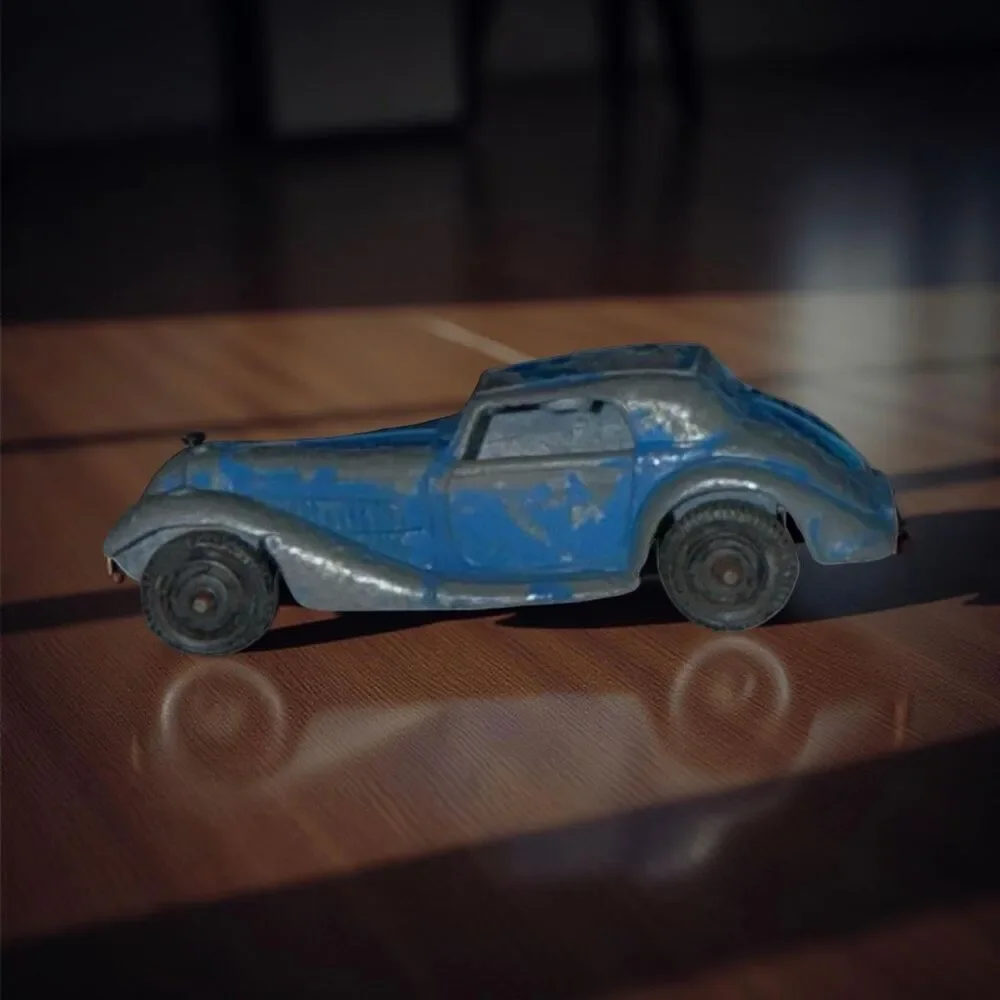 Vintage 1960 Tootsie-Toy 1939 Blue Mercedes Benz Coupe Diecast Car